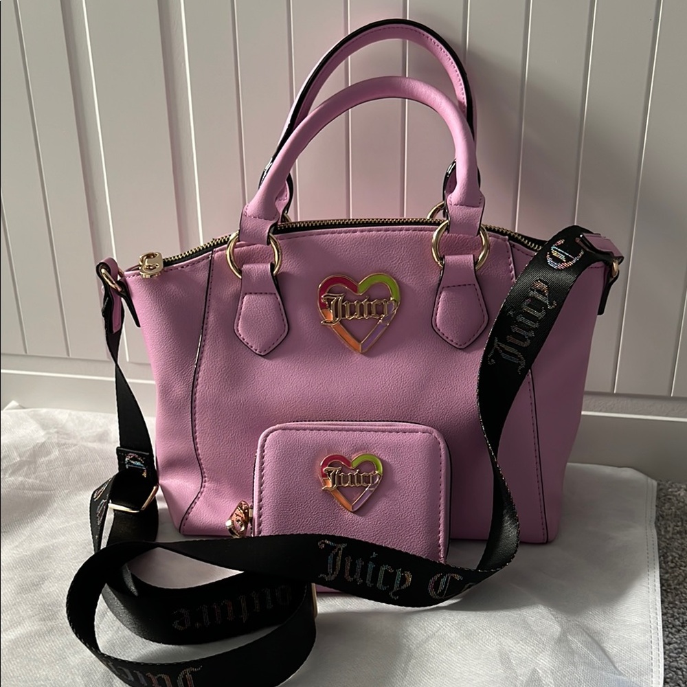 Juicy Couture Purple Pink Handbag and Wallet Set